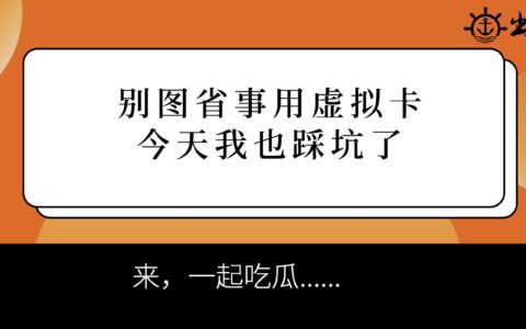 別圖省事用虛擬卡，今天我也踩坑了