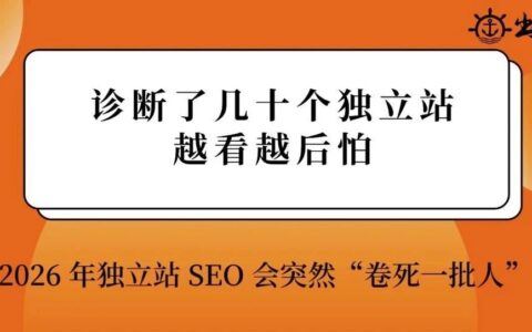 診斷了幾十個獨立站，越看越后怕：2026 年獨立站 SEO 可能會突然“卷死一批人”？